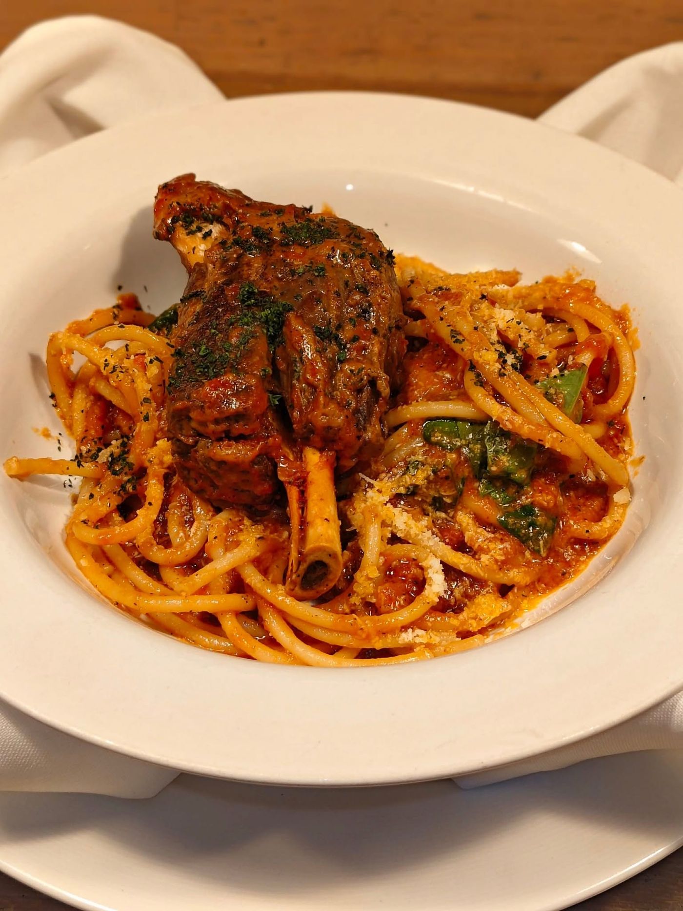 Bucatini with braised lamb shank