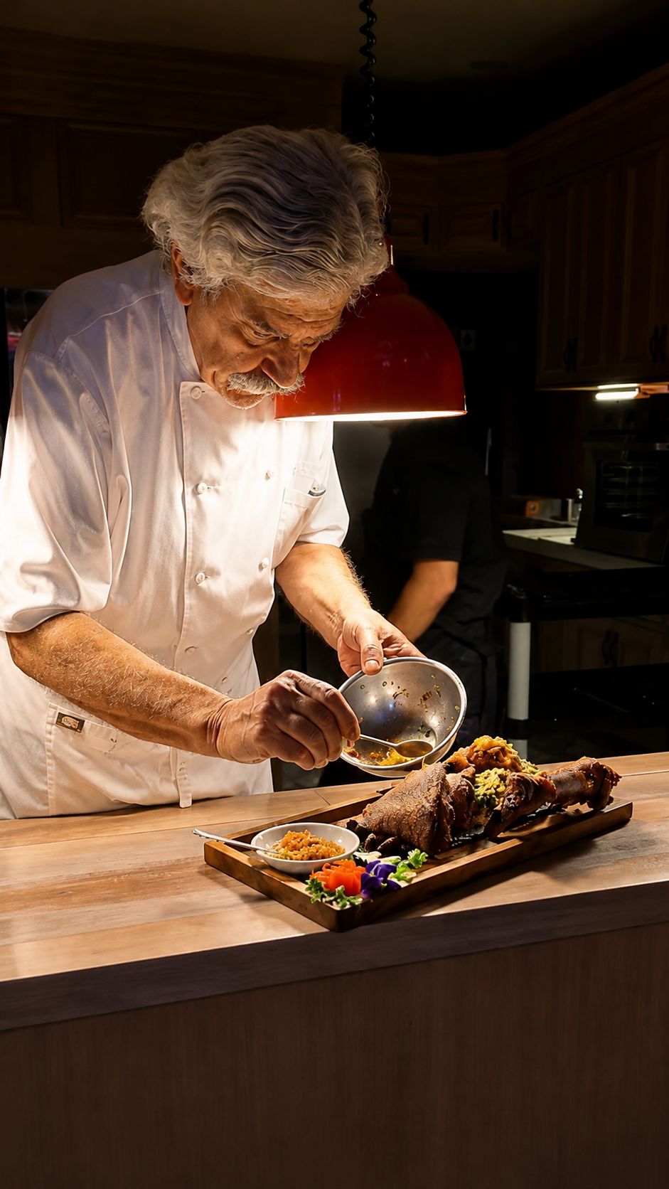 Chef Danilo Giampaolo plating a dish