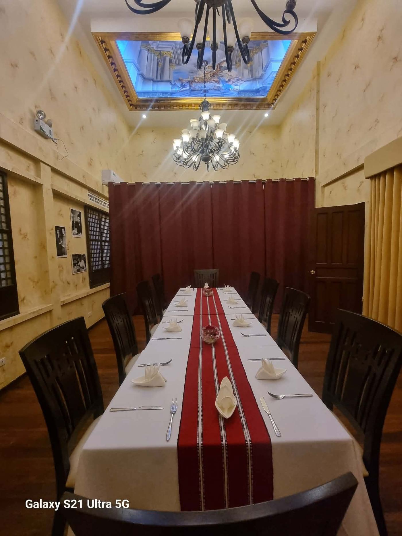 Private dining room set for an event