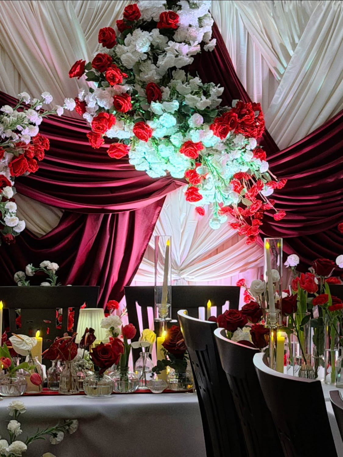 Wedding reception setup at Villa B29